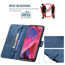 For OPPO A74 5G / A93 5G / A54 5G Magnetic Clasp RFID Blocking Anti-Theft Leather Case with Holder & Card Slots & Wallet(Blue)