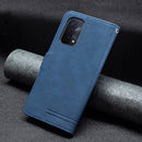 For OPPO A74 5G / A93 5G / A54 5G Magnetic Clasp RFID Blocking Anti-Theft Leather Case with Holder & Card Slots & Wallet(Blue)