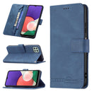 For Samsung Galaxy A22 5G Magnetic Clasp RFID Blocking Anti-Theft Leather Case with Holder & Card Slots & Wallet(Blue)