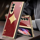 For Samsung Galaxy Z Fold3 5G GKK Electroplating Painted Tempered Glass Phone Case(Diamond)
