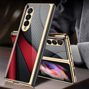 For Samsung Galaxy Z Fold3 5G GKK Electroplating Painted Tempered Glass Phone Case(Red and Black)