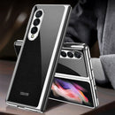 For Samsung Galaxy Z Fold3 5G GKK Electroplating Painted Tempered Glass Phone Case(Cross Texture)