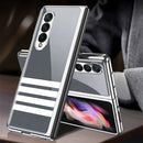 For Samsung Galaxy Z Fold3 5G GKK Electroplating Painted Tempered Glass Phone Case(Four Strips)