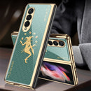 For Samsung Galaxy Z Fold3 5G GKK Electroplating Painted Tempered Glass Phone Case(Clown)