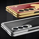 For Samsung Galaxy Z Fold3 5G GKK Electroplating Painted Tempered Glass Phone Case(Heart)