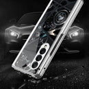 For Samsung Galaxy Z Fold3 5G GKK Electroplating Painted Tempered Glass Phone Case(Four Strips)