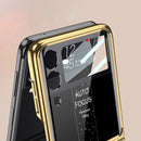 For Samsung Galaxy Z Flip3 5G GKK Electroplating Painted Tempered Glass Phone Case(White)