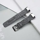 For Fitbit Charge 5 Nylon Canvas Watch Band(Black Grey)