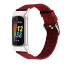 For Fitbit Charge 5 Nylon Canvas Watch Band(Red)