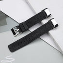 For Fitbit Charge 5 Nylon Canvas Watch Band(Denim Black)