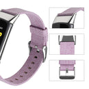 For Fitbit Charge 5 Nylon Canvas Watch Band(Light Purple)