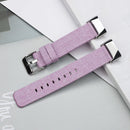 For Fitbit Charge 5 Nylon Canvas Watch Band(Light Purple)