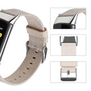 For Fitbit Charge 5 Nylon Canvas Watch Band(Apricot)