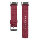 For Fitbit Charge 5 Nylon Canvas Watch Band(Purple Red)