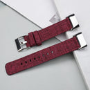 For Fitbit Charge 5 Nylon Canvas Watch Band(Purple Red)