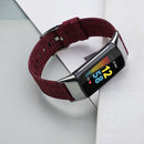 For Fitbit Charge 5 Nylon Canvas Watch Band(Purple Red)
