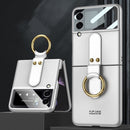 For Samsung Galaxy Z Flip3 5G GKK Ultra-thin PC Full Coverage Phone Flip Case with Ring Holder(Silver)