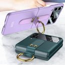 For Samsung Galaxy Z Flip3 5G GKK Ultra-thin PC Full Coverage Phone Flip Case with Ring Holder(Silver)
