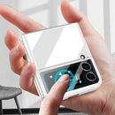 For Samsung Galaxy Z Flip3 5G GKK UV Porcelain Full Coverage Phone Flip Case(Black)