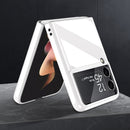 For Samsung Galaxy Z Flip3 5G GKK UV Porcelain Full Coverage Phone Flip Case(White)