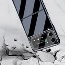 For Samsung Galaxy Z Flip3 5G GKK UV Porcelain Full Coverage Phone Flip Case(White)