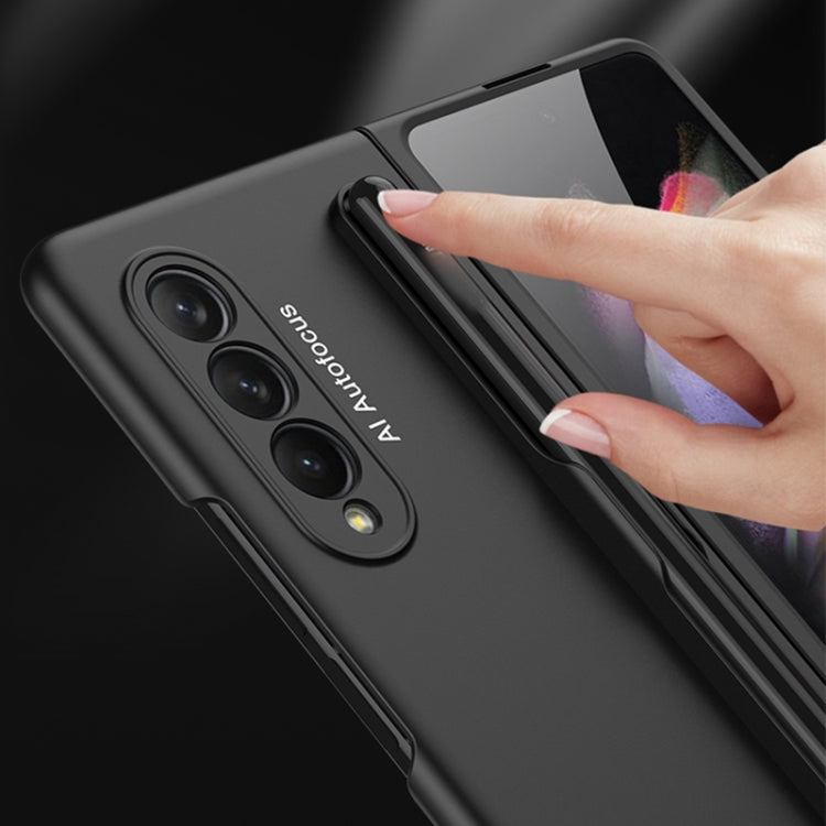 For Samsung Galaxy Z Fold3 5G GKK Ultra-thin Full Coverage Phone Flip Case with Pen Slot(Grey)
