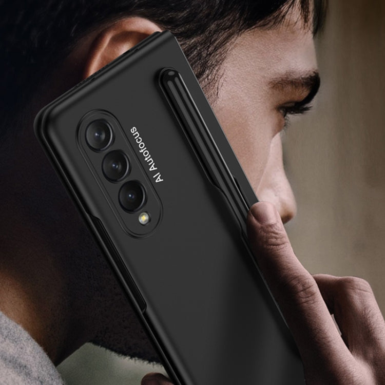 For Samsung Galaxy Z Fold3 5G GKK Ultra-thin Full Coverage Phone Flip Case with Pen Slot(Grey)
