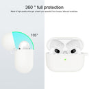 Thicken Silicone Round Bottom Earphone Protective Case with Hook For AirPods 3(White)