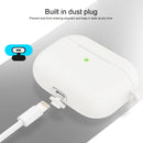 Thicken Silicone Round Bottom Earphone Protective Case with Hook For AirPods 3(White)