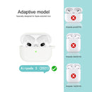 Thicken Silicone Round Bottom Earphone Protective Case with Hook For AirPods 3(White)