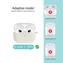 Thicken Silicone Round Bottom Earphone Protective Case with Hook For AirPods 3(Beige)