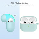 Thicken Silicone Round Bottom Earphone Protective Case with Hook For AirPods 3(Light Green)