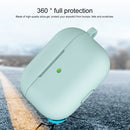 Thicken Silicone Round Bottom Earphone Protective Case with Hook For AirPods 3(Light Green)