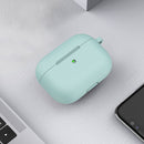Thicken Silicone Round Bottom Earphone Protective Case with Hook For AirPods 3(Light Green)