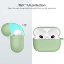 Thicken Silicone Round Bottom Earphone Protective Case with Hook For AirPods 3(Mint Green)