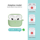 Thicken Silicone Round Bottom Earphone Protective Case with Hook For AirPods 3(Mint Green)