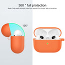 Thicken Silicone Round Bottom Earphone Protective Case with Hook For AirPods 3(Orange)