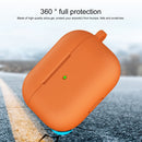 Thicken Silicone Round Bottom Earphone Protective Case with Hook For AirPods 3(Orange)