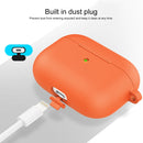 Thicken Silicone Round Bottom Earphone Protective Case with Hook For AirPods 3(Orange)