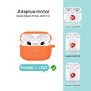 Thicken Silicone Round Bottom Earphone Protective Case with Hook For AirPods 3(Orange)