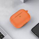 Thicken Silicone Round Bottom Earphone Protective Case with Hook For AirPods 3(Orange)