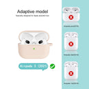 Thicken Silicone Round Bottom Earphone Protective Case with Hook For AirPods 3(Pink Silt)