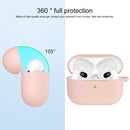 Thicken Silicone Round Bottom Earphone Protective Case with Hook For AirPods 3(Light Pink)
