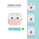 Thicken Silicone Round Bottom Earphone Protective Case with Hook For AirPods 3(Light Pink)