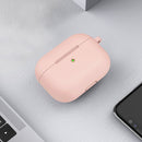 Thicken Silicone Round Bottom Earphone Protective Case with Hook For AirPods 3(Light Pink)