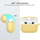 Thicken Silicone Round Bottom Earphone Protective Case with Hook For AirPods 3(Yellow)