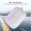 Thicken Silicone Round Bottom Earphone Protective Case with Hook For AirPods 3(Lavender Purple)