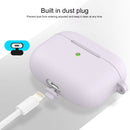 Thicken Silicone Round Bottom Earphone Protective Case with Hook For AirPods 3(Lavender Purple)