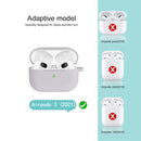 Thicken Silicone Round Bottom Earphone Protective Case with Hook For AirPods 3(Lavender Purple)