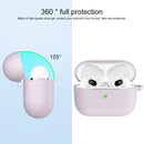 Thicken Silicone Round Bottom Earphone Protective Case with Hook For AirPods 3(Purple)
